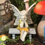 fairy accessory mini stone bench